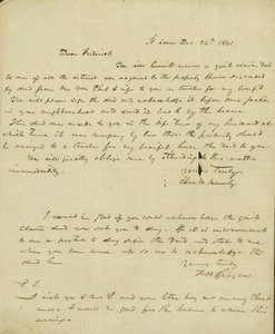 Eliza Kennerly levele Frederick Saugrainhez, 1841. december 24 alkotó: Eliza Kennerly