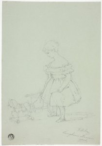 Lány játéklóval a Langham House-ban alkotó: Elizabeth Murray