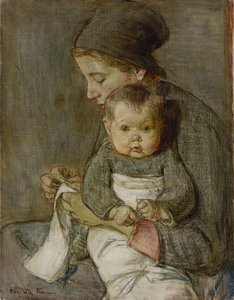 Anya és baba (olaj, vászon)