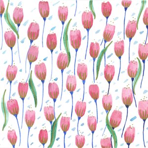 Rózsaszín tulipánok, 2017 (akvarell)