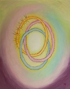 Orosz jegygyűrű: A hármas jegygyűrű az Istenség szimbóluma, egyszerű és gyönyörű, 2001 (olaj a fedélzeten) alkotó: Elizabeth Wang