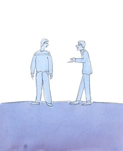 A himlőből kigyógyult személy buzgón és örömtelien magyarázza a gyógyulását; így van ez, amikor az emberek megbocsátják a bűneiket, és hálásak, 2004 (papíron nélkül) alkotó: Elizabeth Wang
