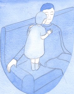 Ahogy egy földi apa felemeli kisgyermekét őszinte beszédre és gyengéd ölelésekre, úgy gyönyörködik bennünk Isten az elmélkedés imában, 2002 (papíron nem) alkotó: Elizabeth Wang
