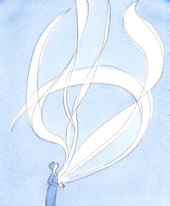 Ahogy gigantikus lángok szöknek fel a nap felszínéről, úgy szöknek fel a lelkes lélek buzgó imái, 2003 (papíron) alkotó: Elizabeth Wang