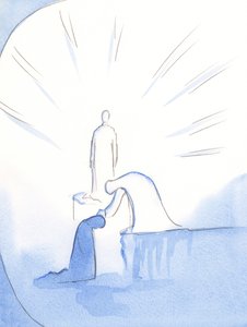 Mintha egy lábazatról hajolna, a Szűzanya kinyújtotta a kezét, és megsimogatta a fejemet. Gyönyörködik azokban, akik örömmel beszélnek róla másoknak, 2002 (papíron nem) alkotó: Elizabeth Wang