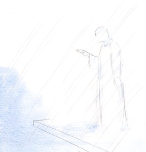 Ahogy a pap megtette a kereszt szent jelét, és áldását adta ránk, úgy tett Krisztus főpapunk is., 2001 (papíron) alkotó: Elizabeth Wang