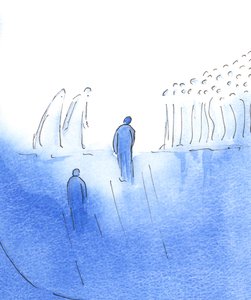 A mennyország szélén: Láttam, hogy Krisztus és édesanyja a szentekkel és angyalokkal együtt tolongtak, hogy gratuláljanak papunknak, 2003 (papíron nem) alkotó: Elizabeth Wang