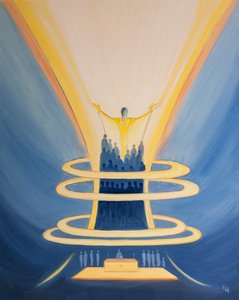 A szentmisén a Szentlélek úgy köt össze minket Krisztussal, mint a kukorica egyetlen kévébe, 2000 (olaj a fedélzeten) alkotó: Elizabeth Wang