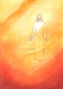 Krisztus ragyog és örömteli feltámadt életében, 2002 (papíron) alkotó: Elizabeth Wang