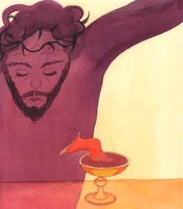 Krisztus kiöntötte értünk életvérét a golgotai napon, 2000 (papíron) alkotó: Elizabeth Wang