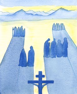 Krisztus a keresztről bámészkodók tömegét látta: zavarodottakat, kíváncsiakat, ellenségeseket és együttérzőket, 2003 (papíron nélkül) alkotó: Elizabeth Wang
