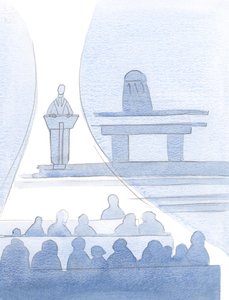 Krisztus beszélt papján keresztül, mondván: „Te is tudsz tekintéllyel beszélni”; ami azt jelenti, hogy ti, megkeresztelt hívek, osztozhattok a Hitben, 2000 (papíron). alkotó: Elizabeth Wang