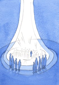 Krisztus áldozata – amelyet a földről ajánlottak fel – olyan, mint egy fénysugár a mennyország előtt, 2002 (papíron nem) alkotó: Elizabeth Wang