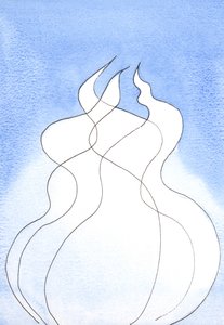 Minden isteni személynek, minden lángnak ugyanaz az isteni természete van. Együtt egy Isten, egy tűz, 2002 (papíron nem) alkotó: Elizabeth Wang