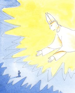 Isten, a mi szerető Atyánk örömét fejezi ki abban, hogy megbocsát minden olyan embernek, aki bűnbánatában hozzá fordul, és bízik benne, 2004 (papíron) alkotó: Elizabeth Wang