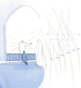 Megmutatta Szent Anyját, és az összes angyalt és szentet, mondván, hogy sok szent barátunk vágyik arra, hogy segítsen nekünk, és nem kell magányosnak lenni., 2000 (papíron nélkül) alkotó: Elizabeth Wang