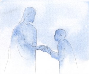 Kezét fogva, mellette, könyörögnöm kell az élőkért és az elhunytakért, a sebesült kezét fogva, 2000 (papíron) alkotó: Elizabeth Wang
