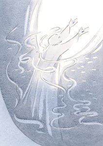 Láttam Krisztust, mint egy menyasszonyt a népével - amint népét az Atyához emeli, örömtől és örömtől megkötve., 2000 (papíron) alkotó: Elizabeth Wang