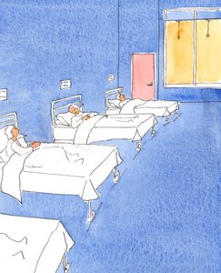 A betegség lehetőséget ad arra, hogy megkérdezzük magunktól, amikor az élet végére gondolunk: „Békés vagy bűnös szívvel találkozzunk Istennel?”, 2004 (papíron nem) alkotó: Elizabeth Wang