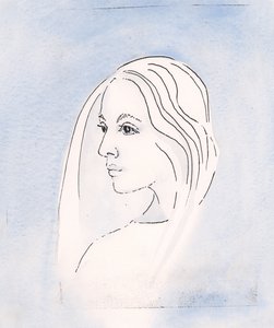 A Mennyben Szűz Mária megosztja fia aggodalmát mindazért, ami a földön történik, 2000 (papíron nem) alkotó: Elizabeth Wang