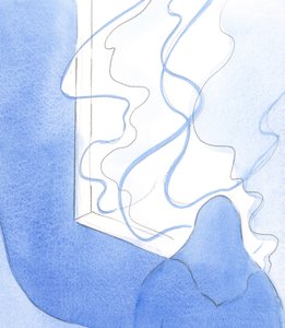 Krisztus a mi szentáldozásunkon keresztül tud minket elvezetni, mintha a mennyország ajtajához vezetne, közel a nem teremtett „tűzhöz”, 2002 (papíron nélkül) alkotó: Elizabeth Wang