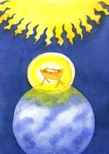 Jézus Krisztus Isten teremtette ember; Mégsem hatalommal jött a földre, hanem tehetetlen babaként, 2001 (papíron nem) alkotó: Elizabeth Wang