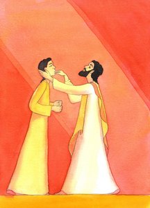 Jézus meggyógyítja a siket embert, miközben az égre emeli a tekintetét, imában, 2001 (papíron nem) alkotó: Elizabeth Wang