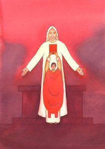 Jézus maga beszél hozzánk a Szentíráson keresztül, különösen akkor, amikor az evangéliumot hirdetik a 2003-as szentmisén (papíron) alkotó: Elizabeth Wang
