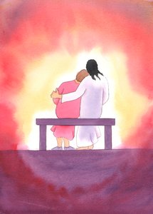 Jézus szeretete személyes, gyengéd és változatlan; mindig jelen van velünk, különösen az Oltáriszentségben, és jelenlétével vigasztal minket., 2003 (papíron nem) alkotó: Elizabeth Wang