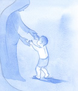 Ahogyan Krisztus is kitartóan totyogott előre, anyja tartotta, úgy járhatunk, mint egyszerű, bizalommal teli gyerekek, nem félnek és reménykednek, 2002 (papíron nem) alkotó: Elizabeth Wang