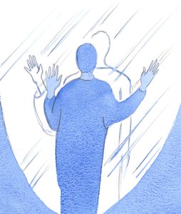 Aki igazán vágyik arra, hogy Isten akaratát teljesítse – a legapróbb részletekben is – az „érintse meg” az eget, olyan közel, mintha egy üveglap mellett lenne, 2002 (papírral) alkotó: Elizabeth Wang