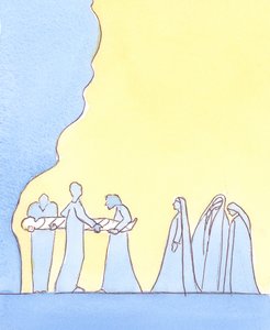 A Boldogasszonynak meg kellett birkóznia minden reményének látszólagos eltemetésével, hiszen szeretett fiát helyezték a sírba, 2004 (papíron nem) alkotó: Elizabeth Wang
