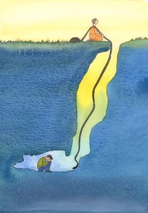 Imánk olyan, mint a mennyből leeresztett mentőöv, hogy segítsünk az elveszetteken és a nehézségek csapdájában, 2002 (papíron) alkotó: Elizabeth Wang
