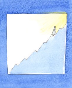 A mennyország felé való haladásunk olyan lehet, mint egy eladási grafikon, 2003 (papíron) alkotó: Elizabeth Wang