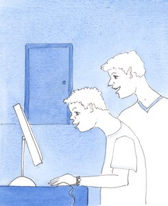 A bűnbeesés óta az emberek néha engednek a felesleges tudás iránti vágynak, 2005 (akvarell, papír) alkotó: Elizabeth Wang