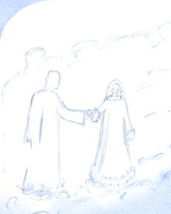 A hó, magyarázta Krisztus, jól jelképezi Szeplőtelen Anyja ragyogó tisztaságát, akit annyira szeret, 2002 (papíron). alkotó: Elizabeth Wang