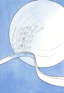 A szentmise a szentmisén az emberi élet és az isteni élet „metszéspontja”, mint amikor egy szalag megérint egy gömböt, 2002 (papíron)