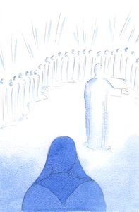A mennyek szentei örülnek Krisztus iránti szeretetünknek és jó cselekedeteinknek, mert minden öröm a mennyben megosztva van, 2002 (papíron nem) alkotó: Elizabeth Wang