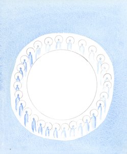 A három isteni személy egyesül és tevékeny az Istenség egységében, mintha szüntelen közösségben keringene, 2003 (papíron nem) alkotó: Elizabeth Wang