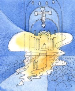 A teljes szent és fenséges Isten, akit a szentmisén dicsérünk, Krisztus, az Ő Fia által, itt van jelen, 2003 (papíron) alkotó: Elizabeth Wang