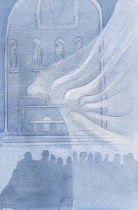 Az angyalok imádják Krisztust a Szent Eucharisztiában, 2001 (papíron) alkotó: Elizabeth Wang