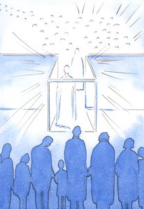 A tabernákulum olyan, mint egy mennybe vezető folyosó, ahol találkozhatunk Krisztussal és szentjeivel, és felkészülhetünk a mennybe az élet végén, 2002 (papíron nem) alkotó: Elizabeth Wang