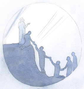 Krisztuson keresztül másokat gyűjtünk Isten fényébe, 2000 (papíron) alkotó: Elizabeth Wang