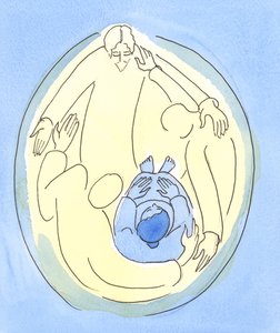 Azáltal, hogy teljes mértékben egyesült a szeretetben a Szentháromsággal, Isten akaratának cselekvésével és mindazok szeretetével, akiket szeret, 2004 (papíron) alkotó: Elizabeth Wang