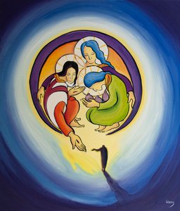 A bűnbánat és a Krisztusba vetett hit által lehetővé tesszük, hogy a Szentháromság szívébe vonjon minket, 2001 (olaj a fedélzeten) alkotó: Elizabeth Wang