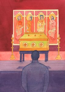 Élő kapcsolatunk van az elhunyt szentekkel, szóval beszélnünk kell velük, 2003 (papíron nem) alkotó: Elizabeth Wang
