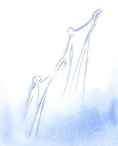 Amikor a Boldogságos Szűz Mária elérte élete végét, Krisztus, az ő szeretett Fia emelte dicsőségbe, 2002 (papíron). alkotó: Elizabeth Wang
