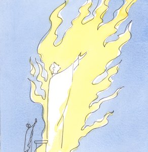Valahányszor oltárunkról feláldozzák a szent áldozatot, a jelenlévő Krisztus, aki szentségi formában, a Szentlélek tüzes szeretetében dicséri az Atyát, 2003 (papíron) alkotó: Elizabeth Wang