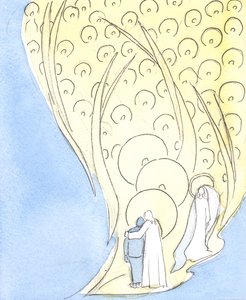 Amikor Jézus nevében imádkozunk, még sötétségben vagy magányban is, a Mennyország egész társaságának életében osztozunk, 2004 (papíron). alkotó: Elizabeth Wang