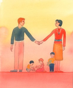 Ahol egy házaspár igazán szereti egymást, és szereti Istent, az Ő akaratát akarják teljesíteni, 2002 (papíron nélkül) alkotó: Elizabeth Wang